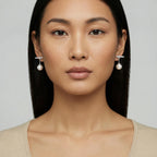 Boucles d'Oreilles T-Bar Perle Pendante