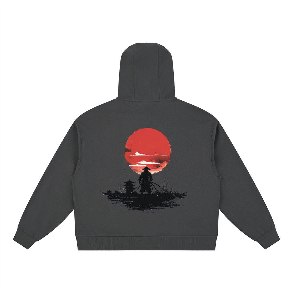 Boxy Button Placket Hoodie