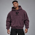 Snow Washed Distressed Panel Pocket Hoodie