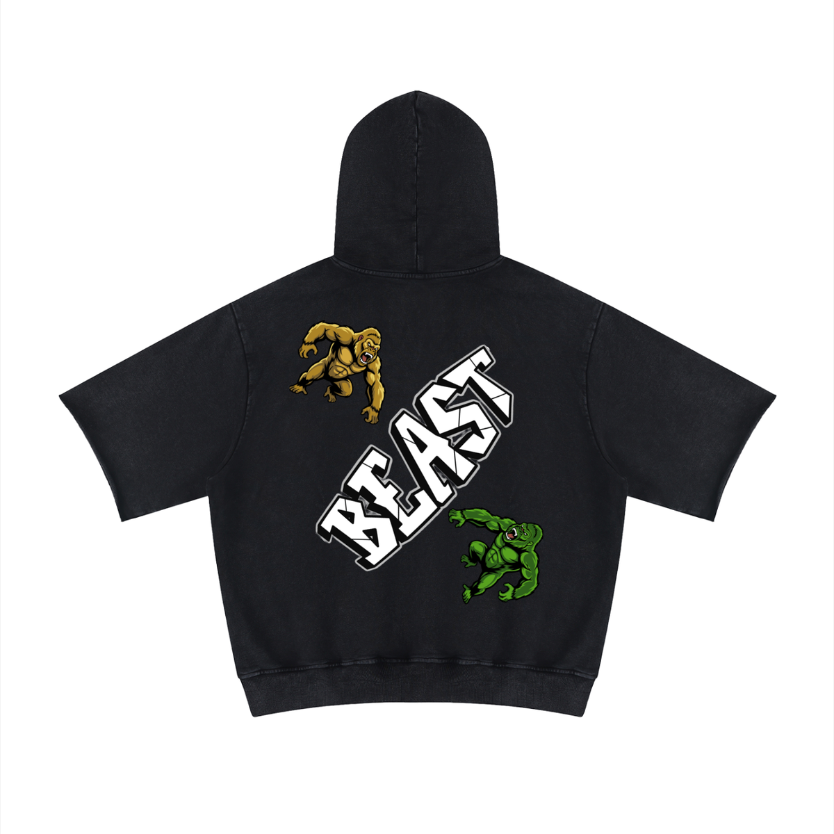 Unisex Mineral Wash Short Sleeve Hoodie