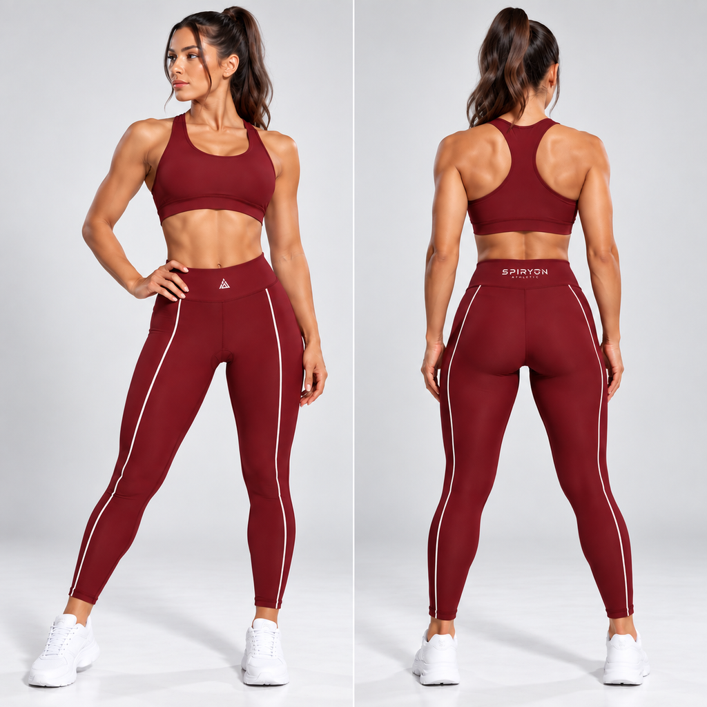Legging Sportif SPIRYON ATHLETIC – Taille Haute & Bandes Latérales