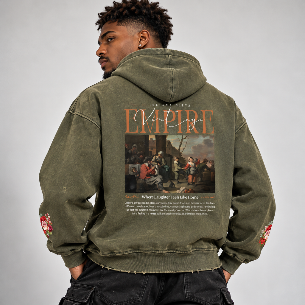 Hoodie Streetwear Vintage Snow Wash
