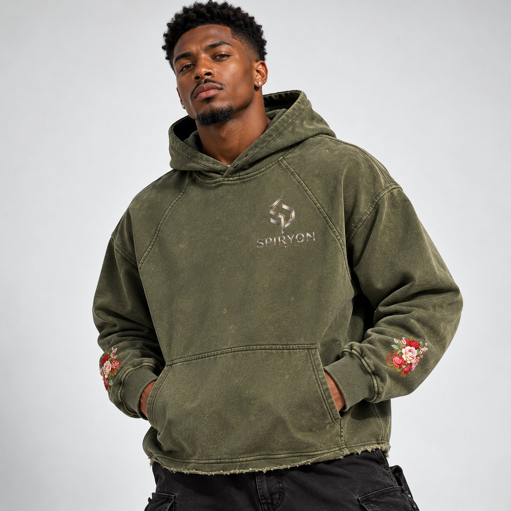 Hoodie Streetwear Vintage Snow Wash