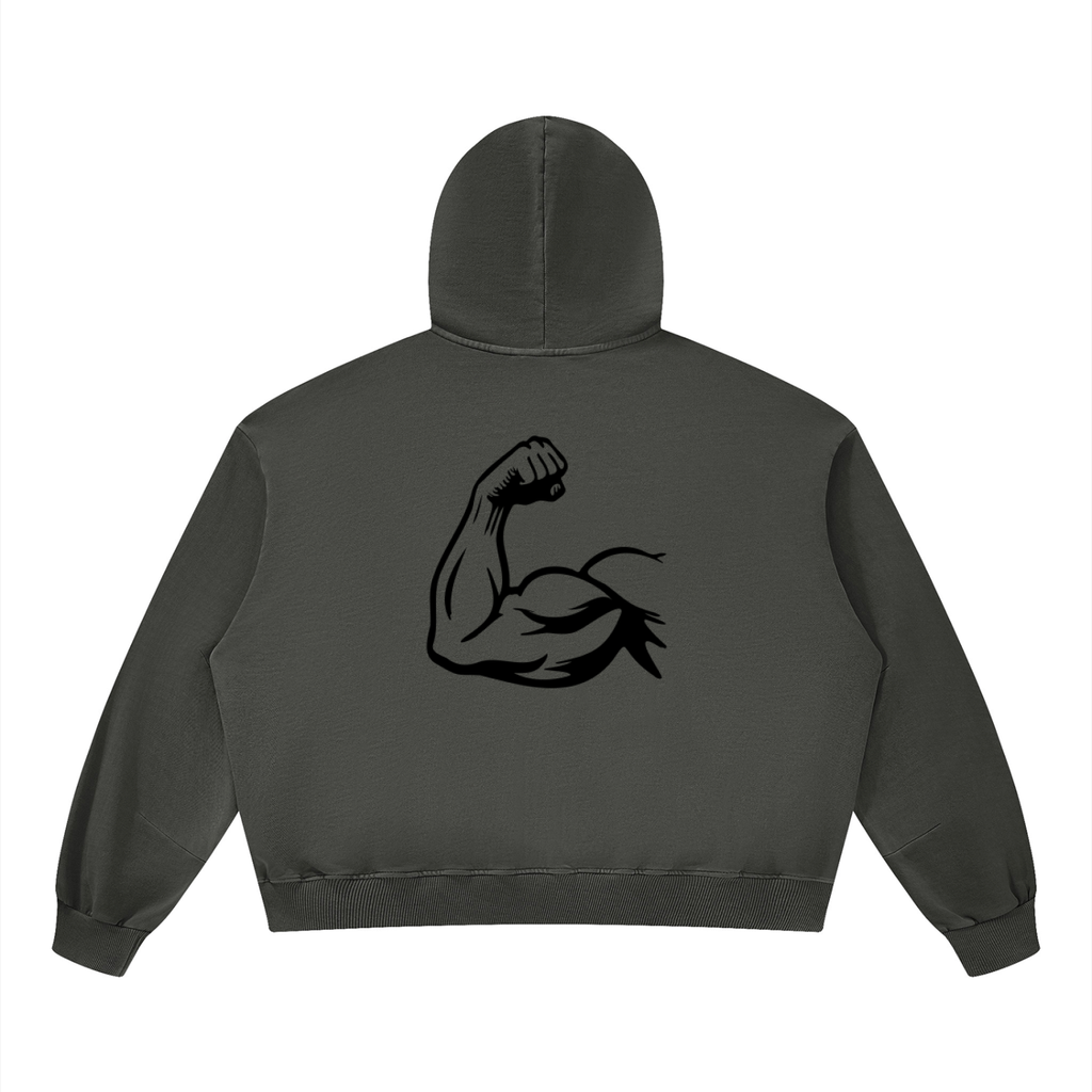 Hoodie Unisexe Boxy Vintage Délavé